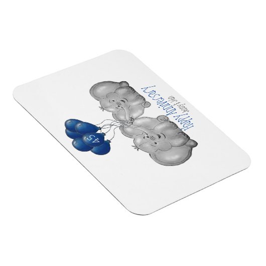 Magnet Flexible 45e saphir mariage anniversaire éléphant (Côté Droit)