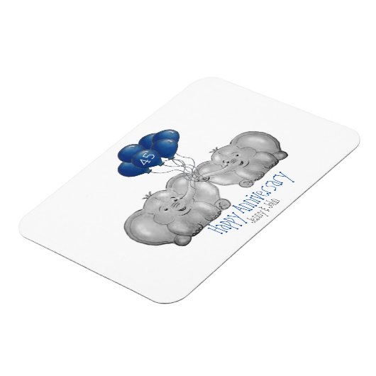 Magnet Flexible 45e saphir mariage anniversaire éléphant (Côté Gauche)