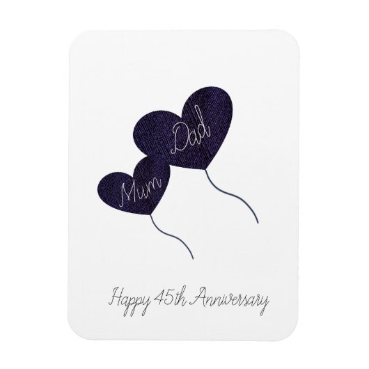 Magnet Flexible 45e saphir mariage anniversaire maman & papa (Vertical)