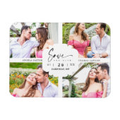 Magnet Flexible 4 Custom Photos Minimalist Modern Collage Wedding (Horizontal)