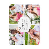 Magnet Flexible 4 Custom Photos Minimalist Modern Collage Wedding (Vertical)