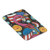 MAGNET FLEXIBLE 4 JUILLET FLAMANT ROSE, ONCLE SAM AIMANT (Côté Droit)