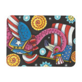 MAGNET FLEXIBLE 4 JUILLET FLAMANT ROSE, ONCLE SAM AIMANT (Horizontal)