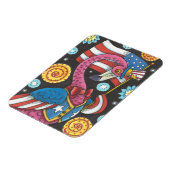 MAGNET FLEXIBLE 4 JUILLET FLAMANT ROSE, ONCLE SAM AIMANT (Côté Gauche)