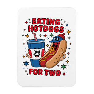 Magnet Flexible 4 juillet Mignons Hotdogs