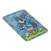 Magnet Flexible 4 juillet ROOSTER, FUNNY PATRIOTIC POULET (Côté Droit)