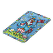 Magnet Flexible 4 juillet ROOSTER, FUNNY PATRIOTIC POULET (Côté Gauche)