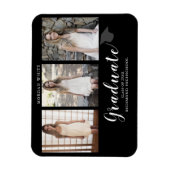 Magnet Flexible 4 photo Collage Simple Moderne Graduation (Vertical)