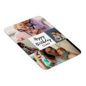 Magnet Flexible 4 Photos Collage Script personnalisé Anniversaire (Côté Droit)