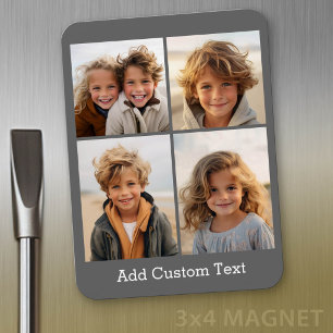 Magnet Flexible 4 photos en collage - vous pouvez changer la coule