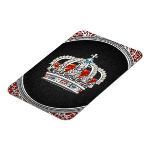 Magnet Flexible [500] Prince-Princesse King-Queen Crown [Argent]