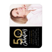 Magnet Flexible 50 et fabuleuse invitation photo fête d'anniversai (Vertical)