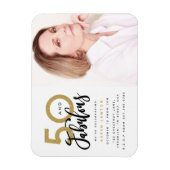 Magnet Flexible 50 et fabuleuse invitation photo fête d'anniversai (Vertical)
