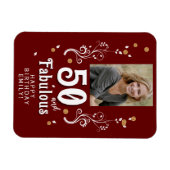 Magnet Flexible 50 et fabuleux Foliage Rouge 50e anniversaire Phot (Horizontal)