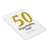 Magnet Flexible 50e anniversaire ajouter nom date année noire modè (Côté Droit)