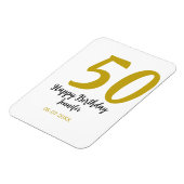 Magnet Flexible 50e anniversaire ajouter nom date année noire modè (Côté Gauche)