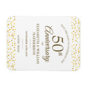 Magnet Flexible 50e Anniversaire Coeurs d'or Sauvez la date (Horizontal)