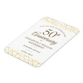 Magnet Flexible 50e Anniversaire Coeurs d'or Sauvez la date (Côté Gauche)