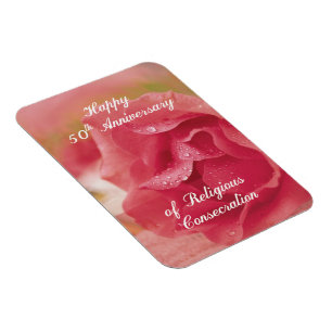 Magnet Flexible 50e anniversaire de consécration religieuse Rose