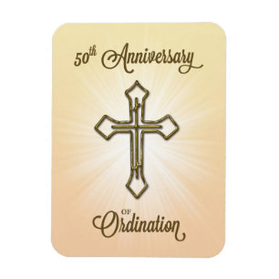 Magnet Flexible 50e anniversaire de l'ordination, Croix d'or sur l