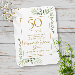 Magnet Flexible 50e anniversaire de mariage, carte de sauvegarde d