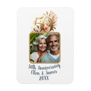 Magnet Flexible 50e anniversaire de Mariage d'or photo Keepsaké