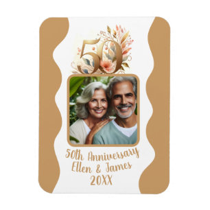 Magnet Flexible 50e anniversaire de Mariage d'or photo Keepsaké