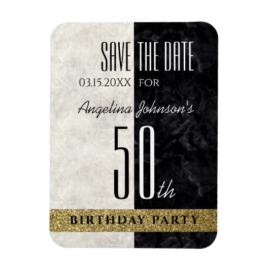 Magnet Flexible 50e anniversaire Enregistrer la date (Vertical)
