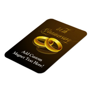 Magnet Flexible 50e anniversaire Script Gold