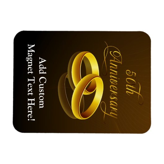 Magnet Flexible 50e anniversaire | Script Gold (Horizontal)