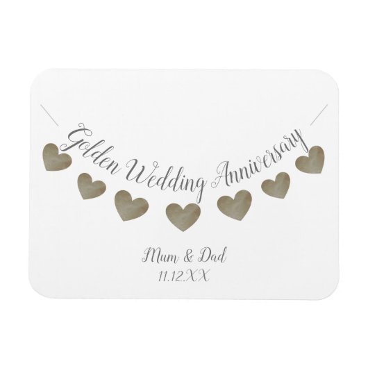 Magnet Flexible 50ème anniversaire de Mariage d'or maman et papa (Horizontal)