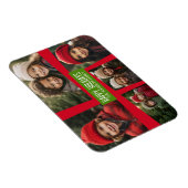 Magnet Flexible 5 Photo Collage Retro Joyeuses Fêtes Rouge Vert (Côté Droit)