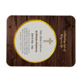 Magnet Flexible 5e anniversaire d'Ordination Prêtre Bois Or (Horizontal)