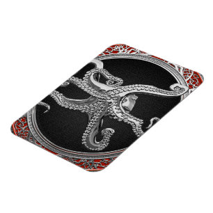 Magnet Flexible [600] Octopus d'argent sacré en posture défensive