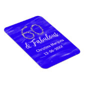 Magnet Flexible 60 & fabuleux anniversaire bleu argent ajouter nom (Côté Droit)