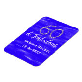 Magnet Flexible 60 & fabuleux anniversaire bleu argent ajouter nom (Côté Gauche)