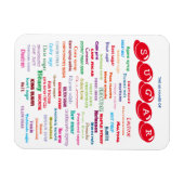 Magnet Flexible 60 Noms de l'aimant du sucre (Horizontal)