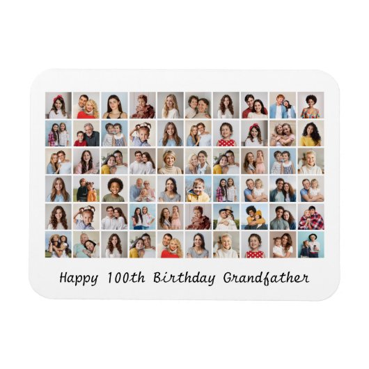 Magnet Flexible 60 Photo Collage Ajouter N'Importe Quel Nom Et Âge (Horizontal)