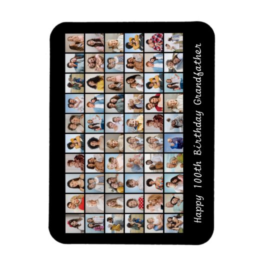 Magnet Flexible 60 Photo Collage Ajouter N'Importe Quel Nom Et Âge (Vertical)
