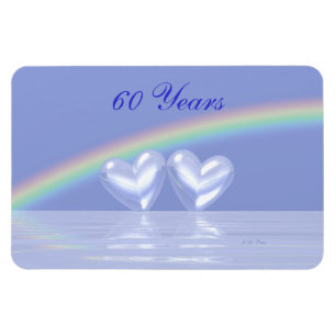 Magnet Flexible 60e anniversaire Coeurs de diamants