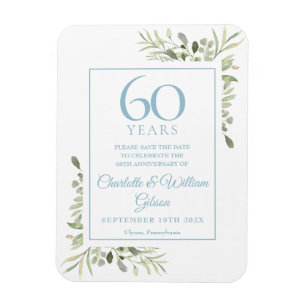 Magnet Flexible 60e anniversaire de mariage, carte à conserver ave
