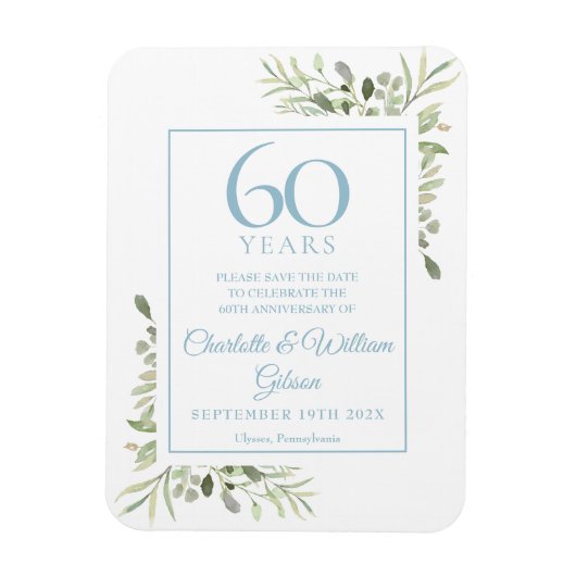 Magnet Flexible 60e anniversaire de mariage, carte à conserver ave (Vertical)