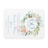 Magnet Flexible 60e anniversaire Enregistrer la date Pays Roses (Horizontal)