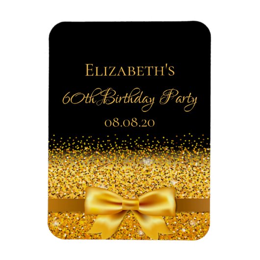 Magnet Flexible 60e anniversaire noir or élégant enregistrer la da (Vertical)