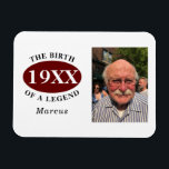 Magnet Flexible 60th Birthday Photo Template Birth Of A Legend<br><div class="desc">Personalized 60th birthday magnet photo template celebrating the "Birth Of A Legend". Add the name using our simple template. We also have a range of gifts and party supplies to match.</div>