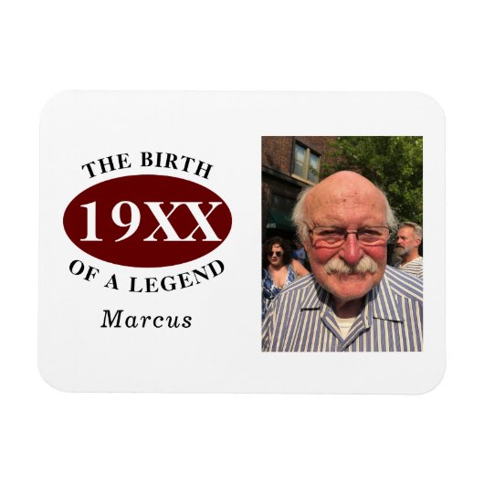 Magnet Flexible 60th Birthday Photo Template Birth Of A Legend (Horizontal)