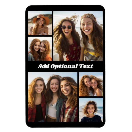 Magnet Flexible 6 Collage de photos Texte facultatif — CAN Edit Co (Vertical)