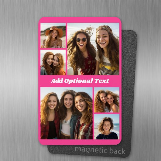 Magnet Flexible 6 Collage de photos Texte facultatif — CAN Edit Co