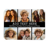 Magnet Flexible 6 Collage photo 2 lignes de texte — CAN Edit Black (Horizontal)