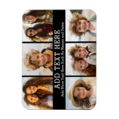 Magnet Flexible 6 Collage photo 2 lignes de texte — CAN Edit Black (Vertical)